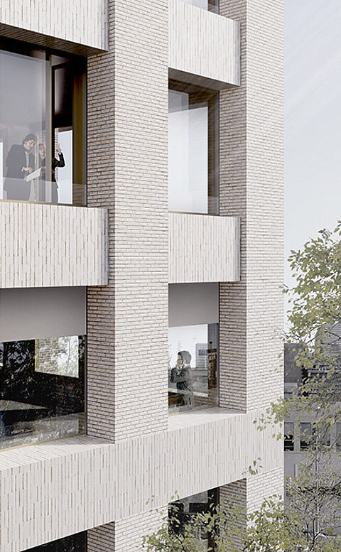 Hospital and hotel in Kirchberg, Luxembourg building view