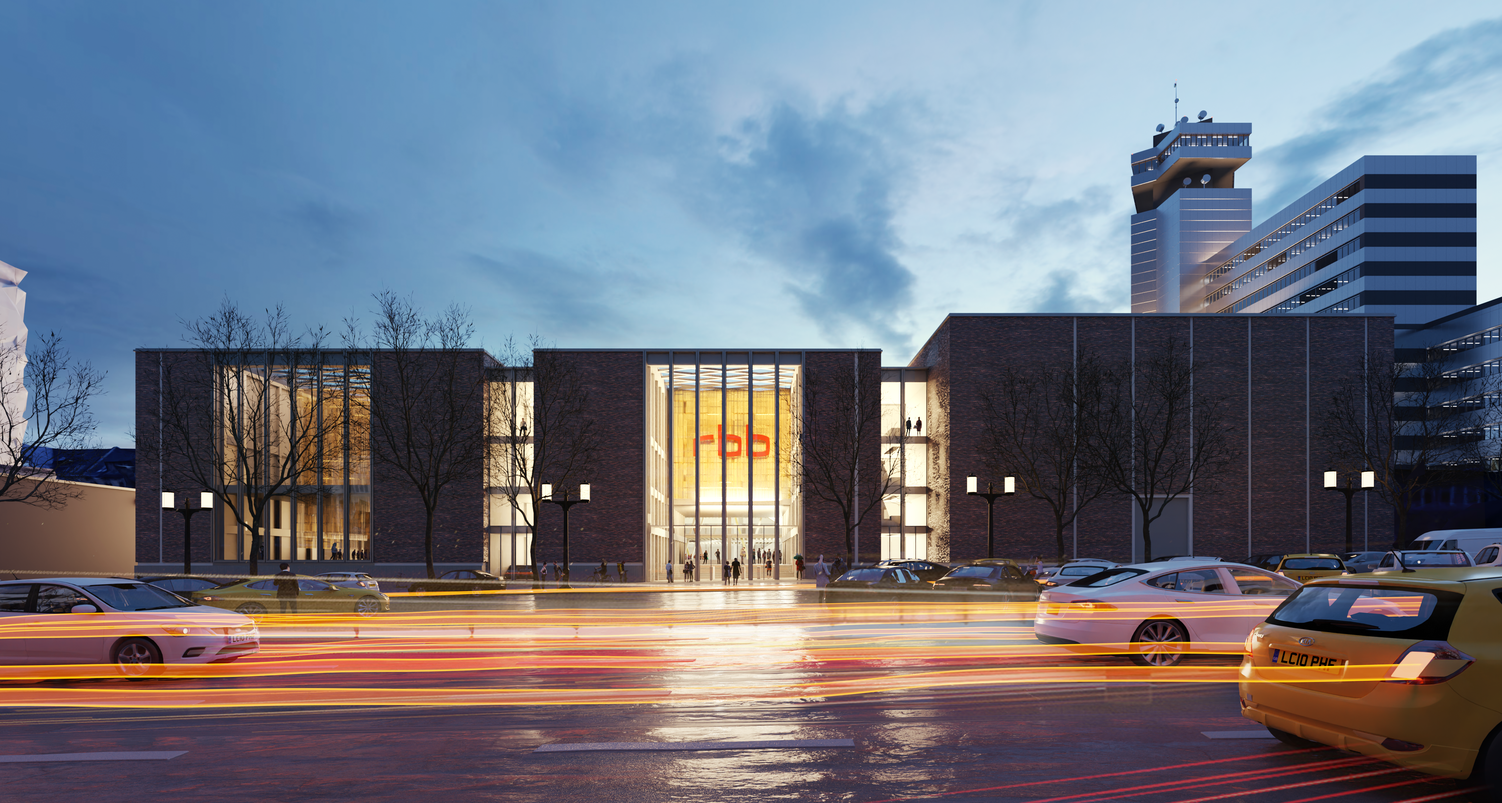 Das rbb Medienhaus als starke Kulisse am neuen Campus